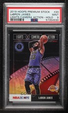 2019-20 NBA Hoops Premium Stock Lights Camera Action Holo LeBron James PSA 9 7i2
