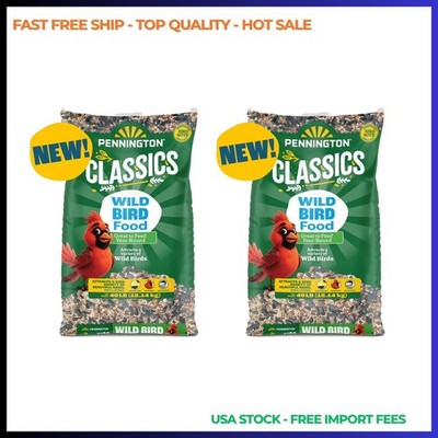Pennington Classic Wild Bird Feed and Seed, 40 lb. Bag, Dry, 2 Pack