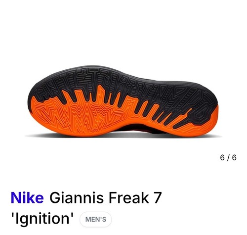 Giannis Freak 7 Ignition Basketball Shoes Laser Orange Men SZ-8 HF3450-800 NWOB - Afbeelding 4 van 6