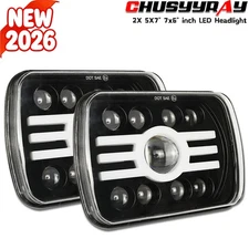 Pair DRL LED Headlight For International Harvester 4700 4800 7300 8100 2B1 H6054