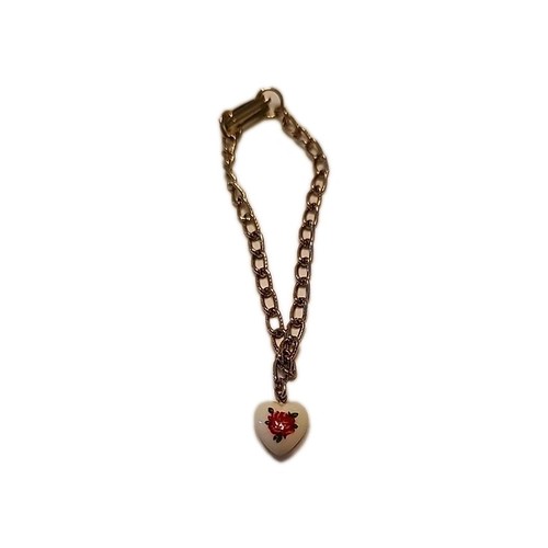 Vintage Valentinstag Geburtstag Armband kleine Mädchen Kleinkind Blumen Herz Charm