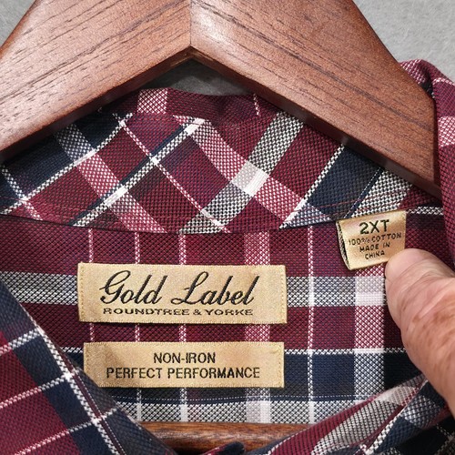 Roundtree & Yorke Gold Label Men Non-Iron Perfect Performance Dress Shirt Sz 2XT - Picture 2 of 6