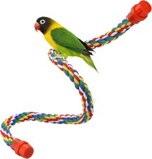 Bird Rope Perches for Parrots, Cockatiels, Parakeets, 32inch/80cm, Multicolor