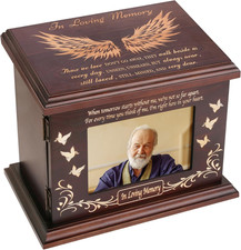 Cremation Memorial Urns for Human Ashes Adult Male Female, Wooden Picture Frame
