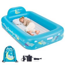 Inflatable Toddler Travel Bed   Portable Toddler Cot  Kids Air Mattress with...