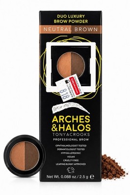 Arches & Halos Tonya Crooks Duo Luxury Brow Powder Neutral Brown 0.088 oz Vegan