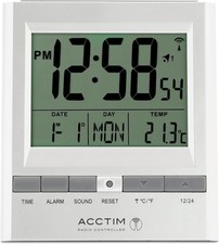 Acctim 71717x Chula RC Digital LCD Alarm Clock in Silver