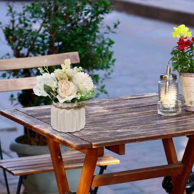 Bonsai de tela beige realista maceta cerámica decoración de plantas adorno - Imagen 1 de 4