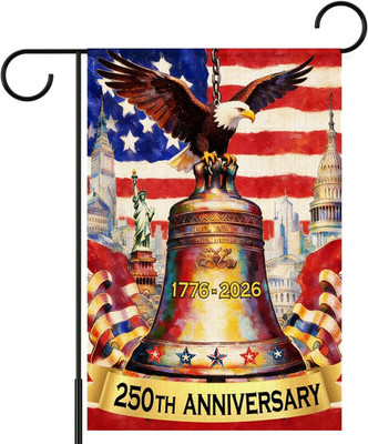 Independence Day Garden Flag for Outside,Liberty Bell Eagle 1776-2026 Anniversar