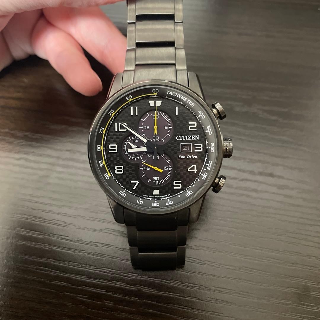 Watch Citizen Gear Vintage Chronograph Mens Eco-Drive Tachymeter Black - vintagewatches.pk