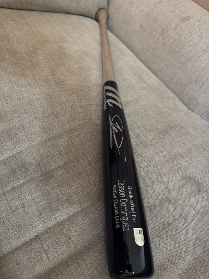 JASSON DOMINGUEZ FIRMADO AUTOGRAFIADO MARUCCI BAT JUEGO MODELO YANKEES FANATICS MLB Foto 3 de 3