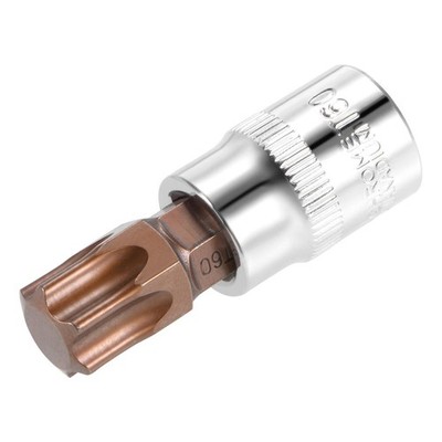 3/8'' Drive x T60 Torx Bit Socket, S2 Steel Bits, CR-V Sockets 2'' Length