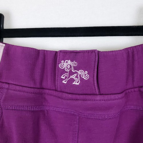 Belle & Bow Equestrian Purple Leggings Breeches Girls 12 Fleece-Lined Pockets - Picture 9 of 12