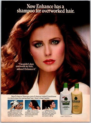 PRINT AD 1981 Enhance Shampoo for Overworked Hair SC Johnson 8x11
