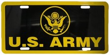 United States Army Eagle Black  Yellow 6"x12" License Plate-Officially Licensed
