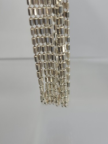 MILOR Italy 925 Sterling Silver Multi-Strand Diamond-Cut Beaded 7.5" Bracelet - Picture 5 of 15