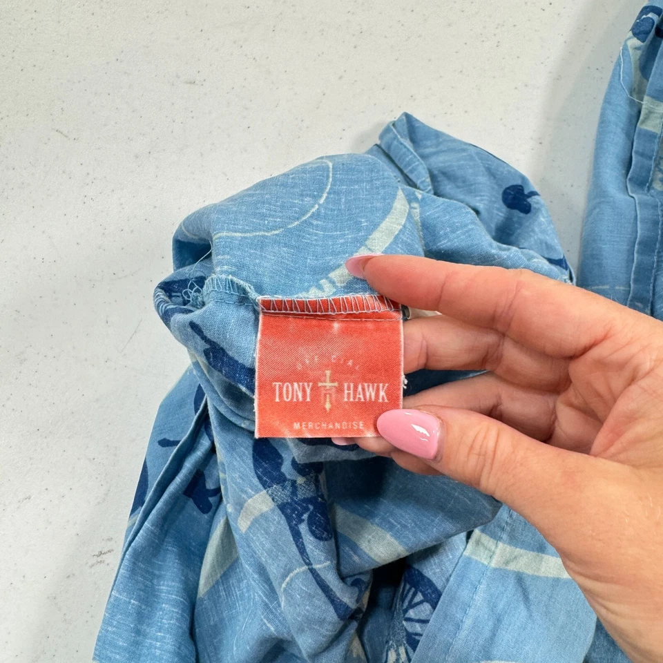 Tony Hawk Franco Sábana Ajustable Azul Completo Mezcla Algodón Skateboarding Foto 2 de 4