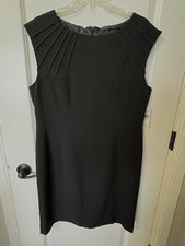 LITTLE BLACK DRESS 14 NWT ESSENTIALS ABS SHEATH PLEATED SHOULDER WEDDING PARTY