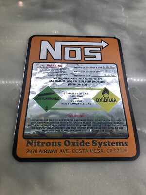 Nitrous Bottle Label Decal Chrome 10# from a Kit (unbranded) Drag Race Parts