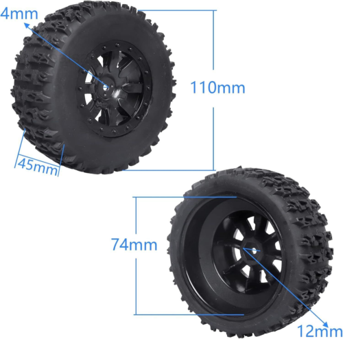 GOTOTOP 1/10 RC Short Course Truck Pneus Ensemble De Jantes Et Pneus