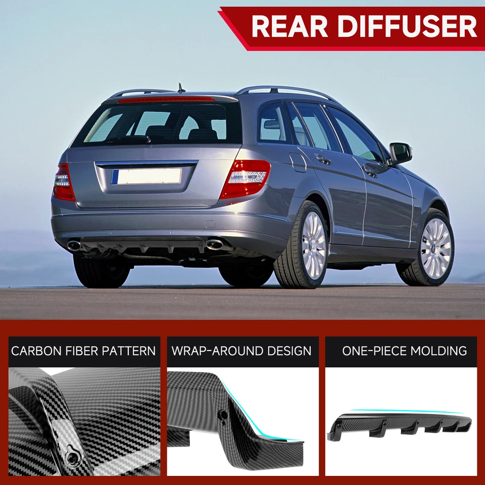 Alerón difusor de parachoques trasero de fibra de carbono para Volkswagen Passat CC Foto 4 de 4