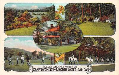 #ad North Water Gap Pennsylvania Scenes At Camp Wyomissing Color Litho. PC U5825 $12.75
