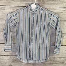 LACOSTE Men's Size 38 Long Sleeve Button Up Multicolored Stripe Shirt