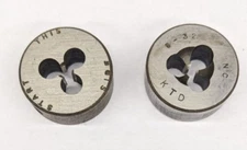 2 Kromhard 8-32 NC Round Dies 1" OD Solid Die Carbon Steel CS NEW USA
