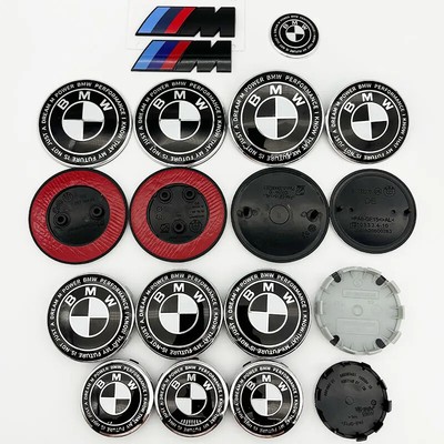 Black BMW 45mm Steering Wheel Sticker 56 68mm 74mm 82mm Badge M Badge Car Emblem
