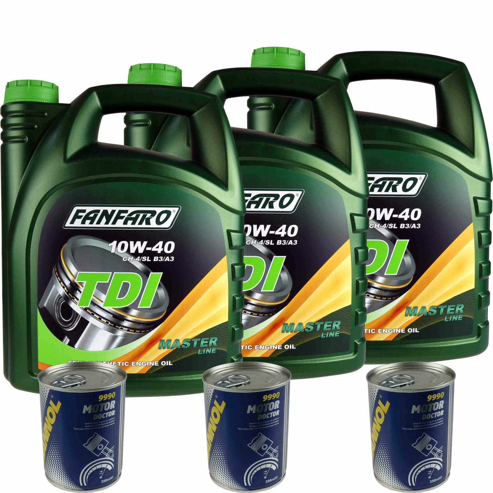 15L Olej silnikowy FANFARO TDI 10W-40 3x MANNOL Motor Doctor ADDITIVE Standardowy magazyn