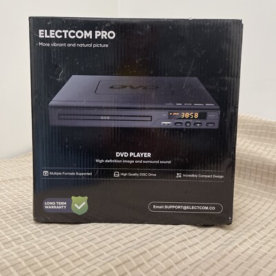 Electcom Pro HD DVD Player HDMI and RCA Cable Included B1 New In Open Box