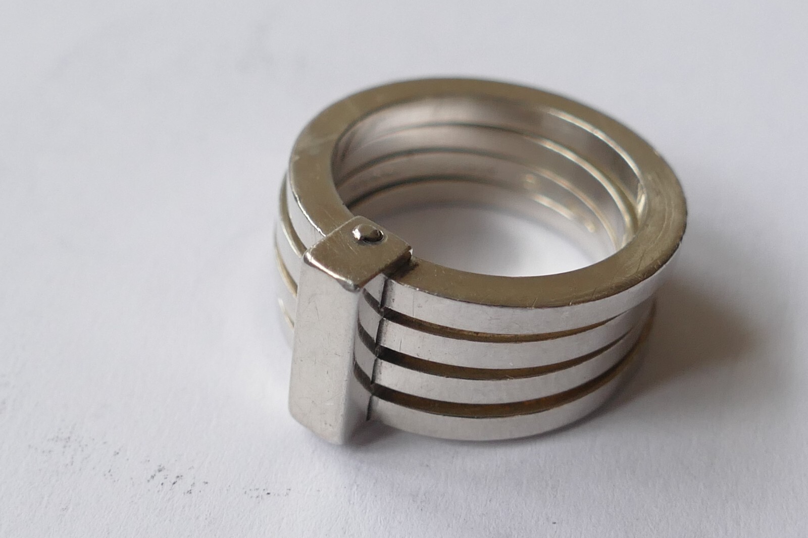 Ring 925 silver designer ring quadruple ring clas… - image 2