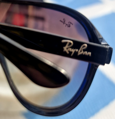 Ray Ban ' RB 4077 601/8G ' Black Violet Gradient Vintage Sunglasses Italy **RARE - Picture 11 of 13