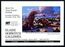 1987 Ann Coe giant mutant gila monster painti...