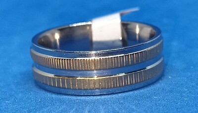 8mm. Gold & Silber. Edelstahlring.