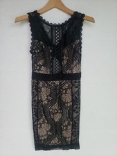ENTRY WOMEN'S LACE BODYCON COCKTAIL DRESS BLACK SMALL S 