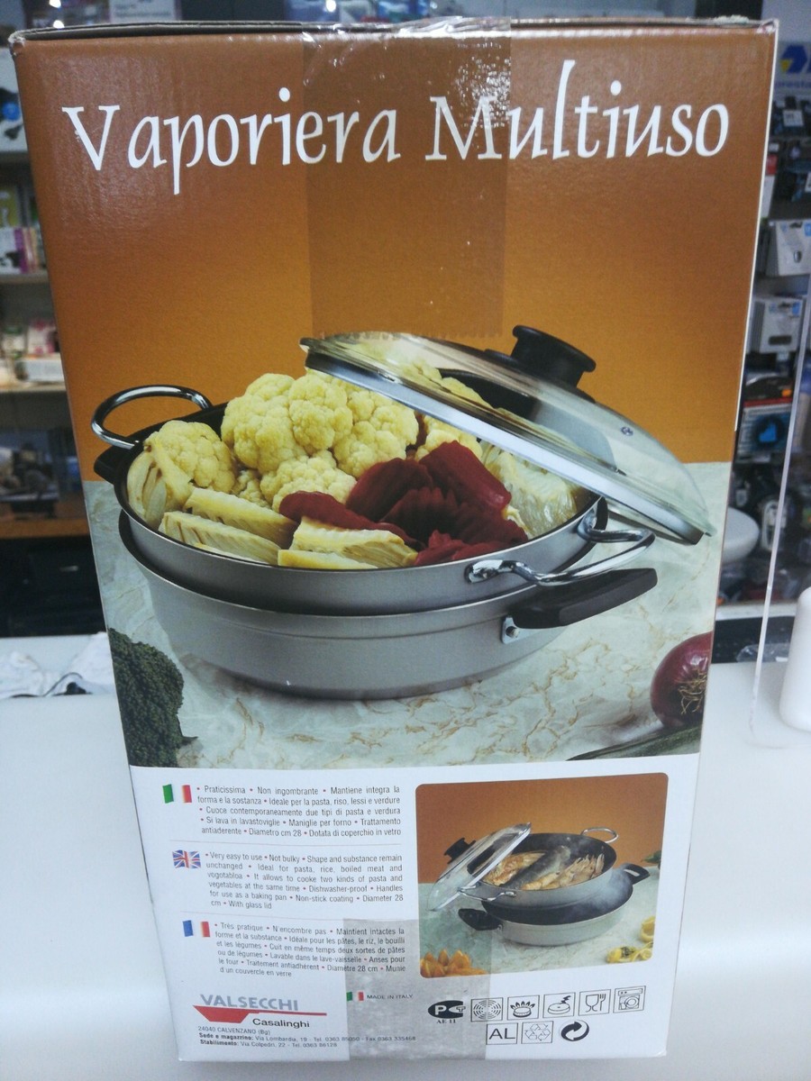 Vaporiera Valsecchi 28cm - Pentola Cottura A Vapore Con Coperchio Vetro - Foto 6