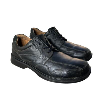 Ecco Black Leather Oxford Lace Up Comfort Men display picture 2