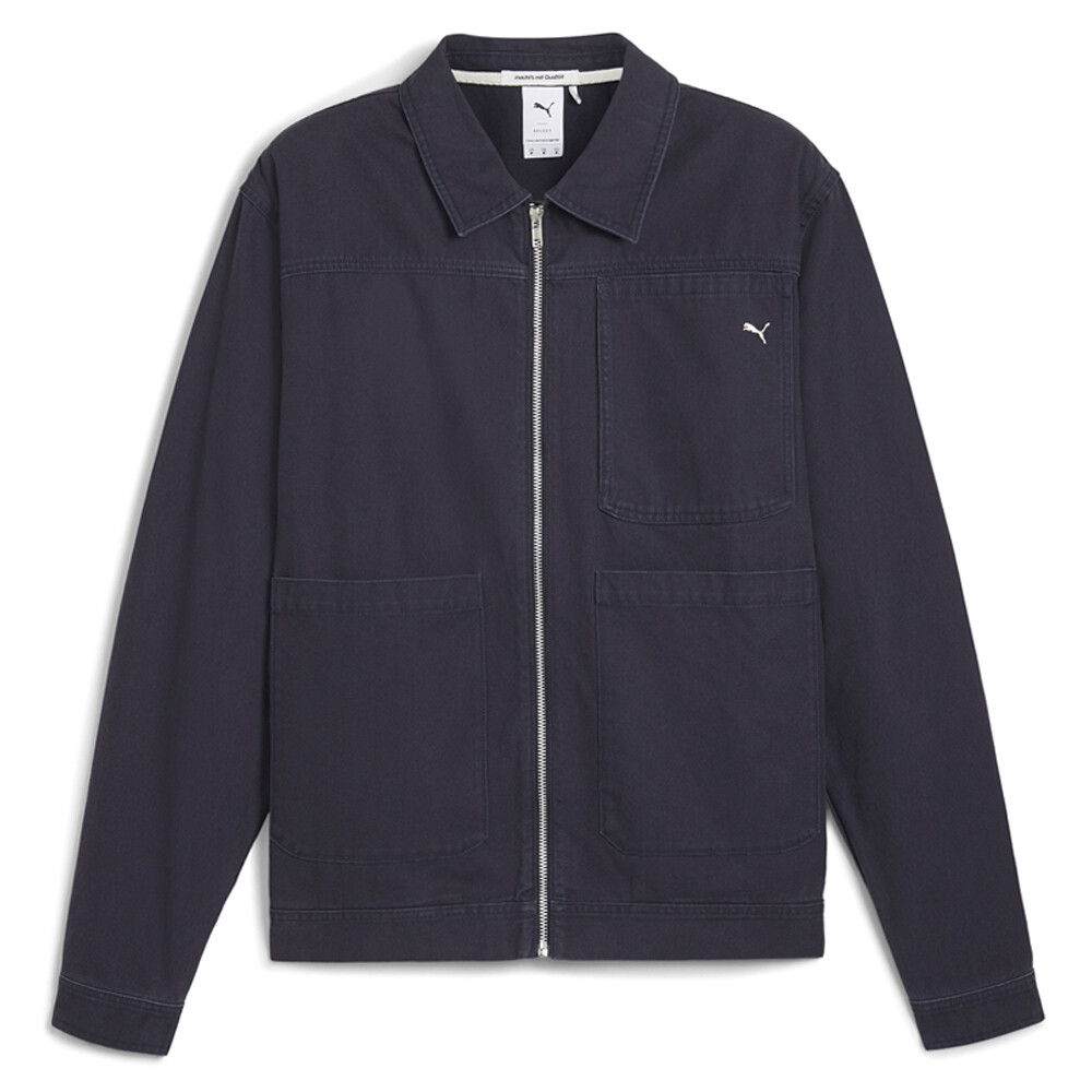 Puma Mmq Zip Overshirt Full Zip Jacket Mens Blue Casual Athletic Outerwear 62663