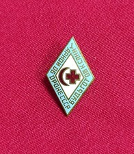 1960's Russian Soviet Brass Enamel Badge Ready For Sanitary Defense USSR Nice