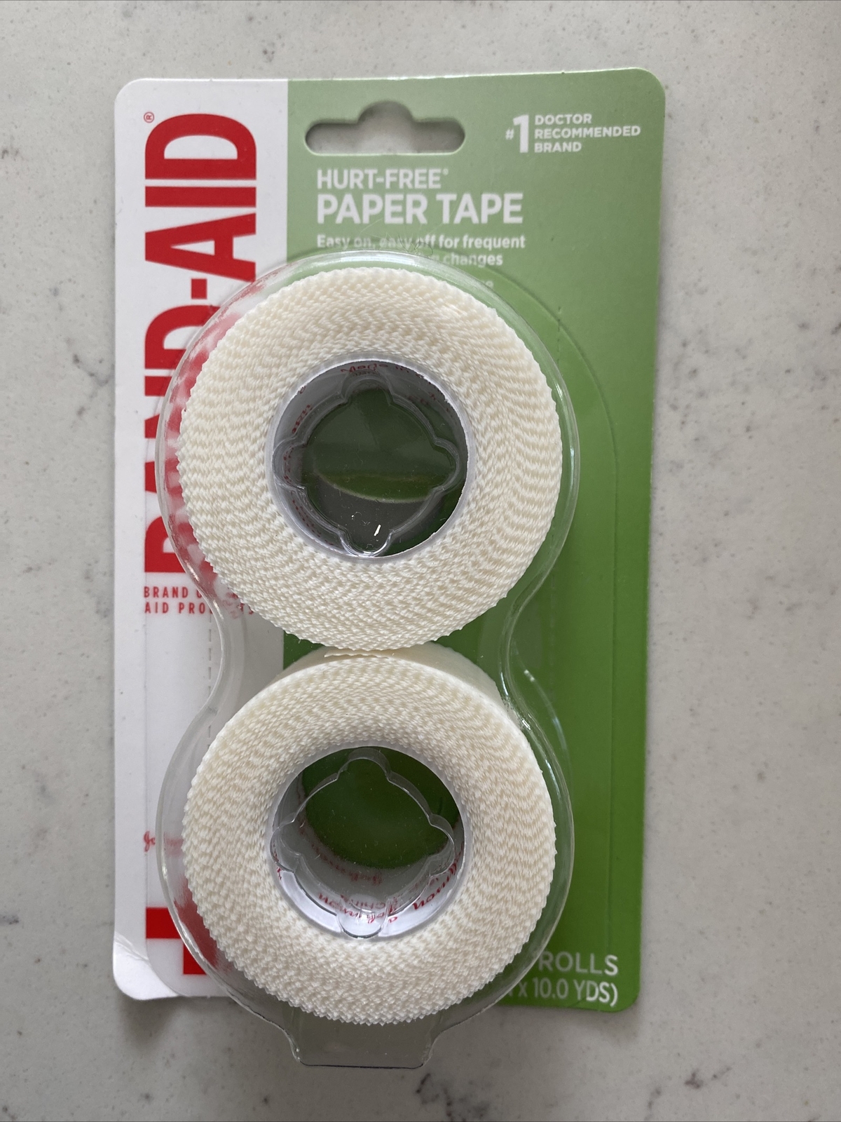 BandAid Brand First Aid HurtFree Medical Paper Tape, 1in x 10yd Each