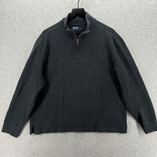 Polo Ralph Lauren Sweater Mens Size Large Dark Gray Long Sleeve 1/4 Zip