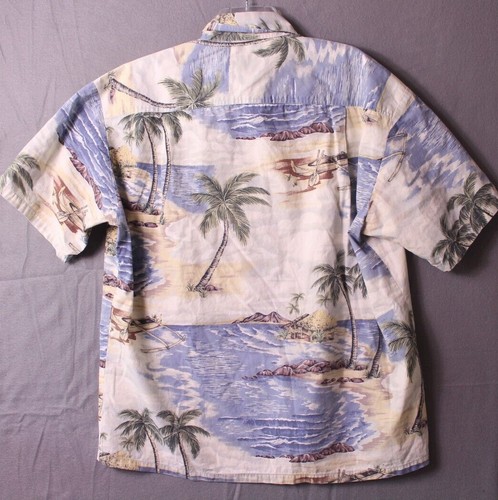 Vtg Local Motion Hawaiian Button Up Shirt Men’s Large Short Sleeve All Over Prin - Picture 6 of 8