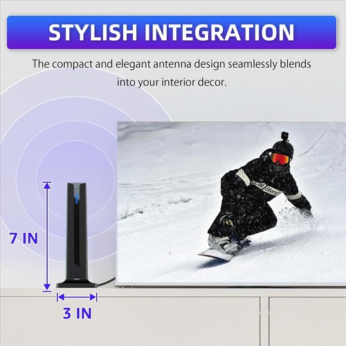 Digitale TV Antenne 4K HDTV Antenne mit Verstärker 360° Empfang Zimmerantenne - Bild 8 von 12