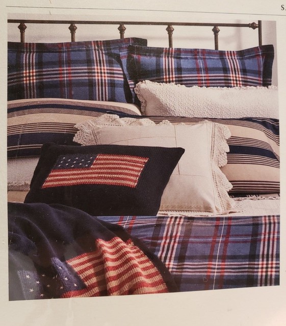 Ralph Lauren Intarsiaknit Flag Navy Parker Throw Blanket 54x72 In. for