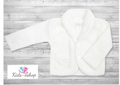 baby boy white christening cardigan