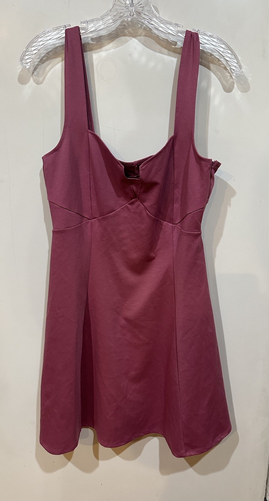 NWOT JustFab NWT Women’s Dusty Rose Mini Sleeveless Side Zip Skater Dress Size L