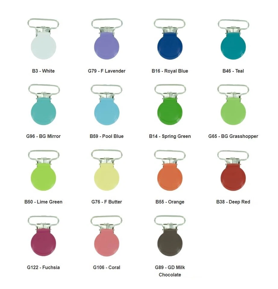 Metal Suspender Clips - 25 - 1 INCH - Enamel Round Clip Dummy/Pacifier Holder - Image 2 of 4