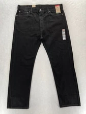 Levi's 505 Jeans Mens 40x32 Regular Fit Straight Leg Black Denim Mid Rise Casual