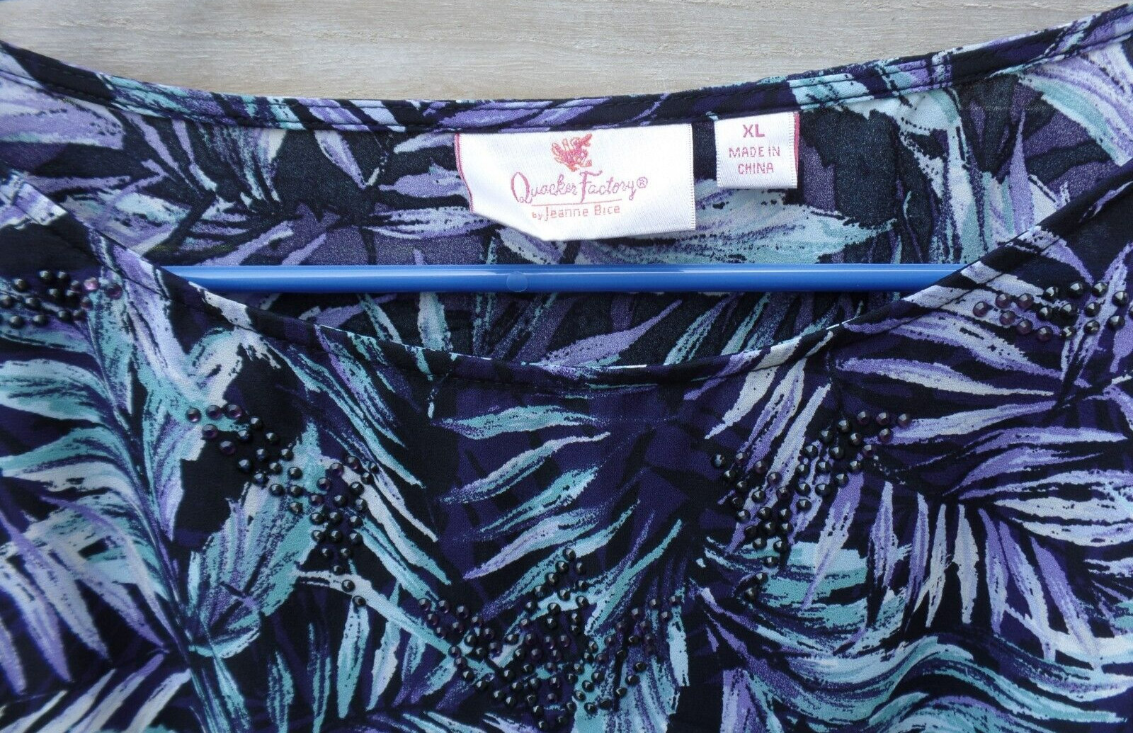 Quacker Factory XL Black Multi Palm Printed Cafta… - image 2